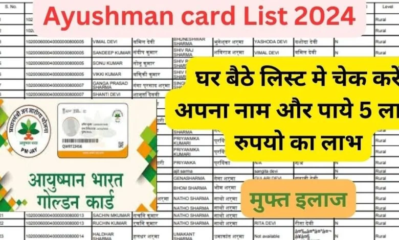 Ayushman card list 2024